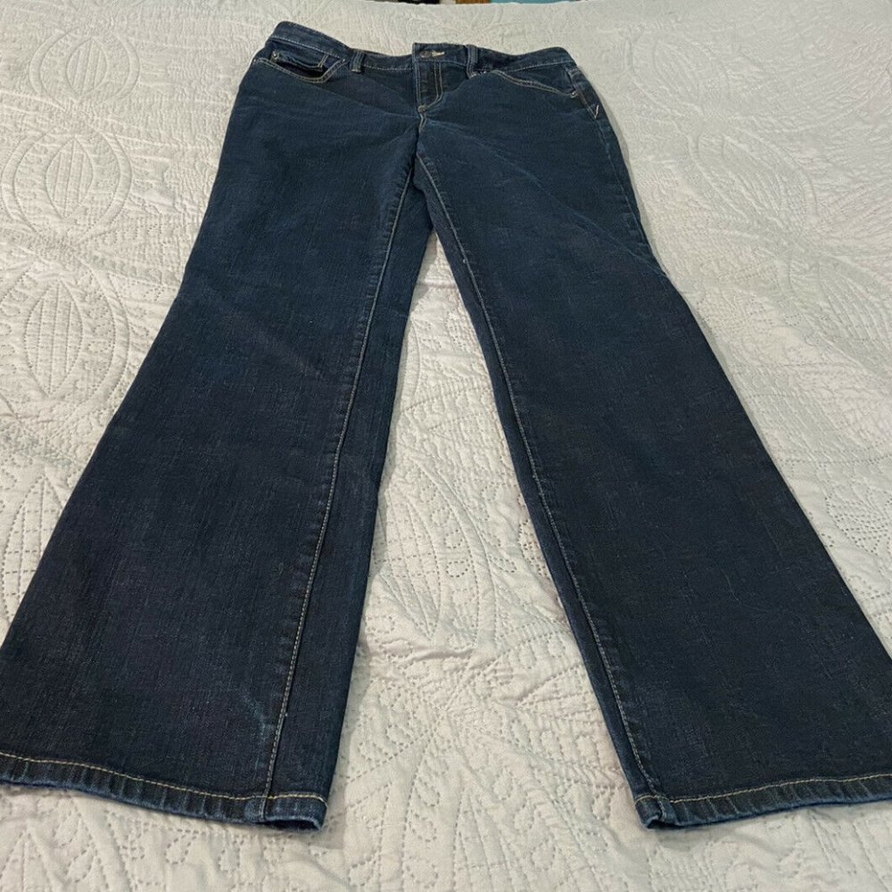 Ann Taylor LOFT Original Boot Dark Wash Womens Jeans 10 (B)